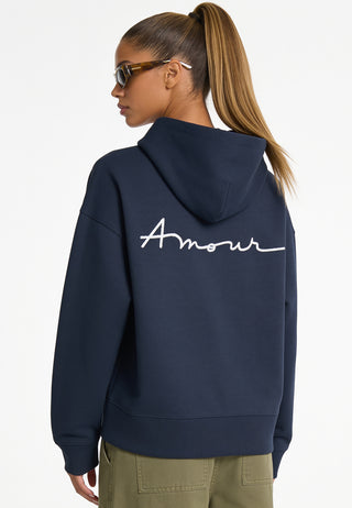 Hoodie Boxy Brodé "Amour"