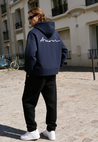 Hoodie Boxy Brodé "Amour"