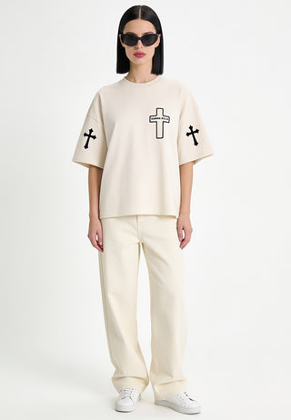 T-shirt Boxy Brodé "Karma Kills"
