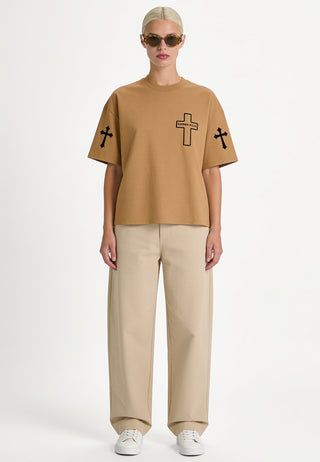 T-shirt Boxy Brodé "Karma Kills"