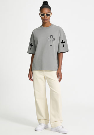 T-shirt Boxy Brodé "Karma Kills"