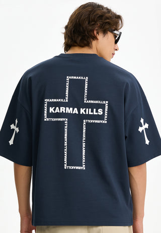 T-shirt Boxy Brodé "Karma Kills"