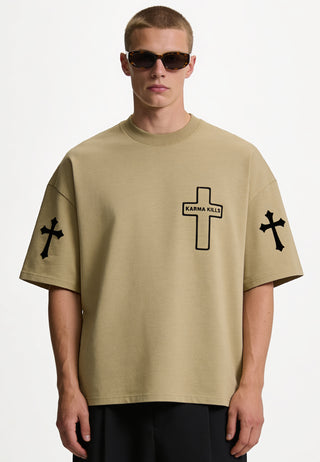 T-shirt Boxy Brodé "Karma Kills"