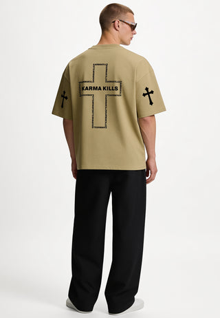 T-shirt Boxy Brodé "Karma Kills"
