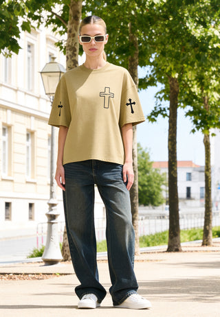 T-shirt Boxy Brodé "Karma Kills"