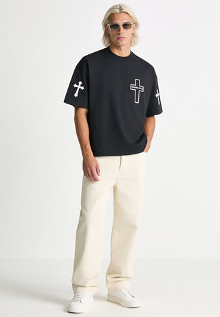 T-shirt Boxy Brodé "Karma Kills"