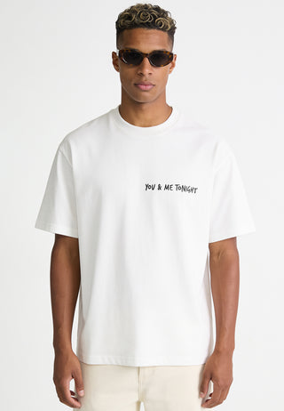 T-shirt Boxy Brodé "You & Me Tonight"