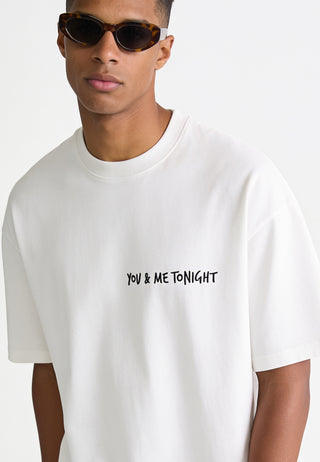 T-shirt Boxy Brodé "You & Me Tonight"