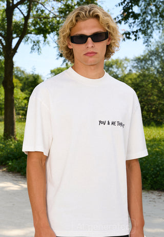 T-shirt Boxy Brodé "You & Me Tonight"