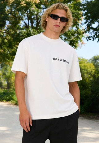 T-shirt Boxy Brodé "You & Me Tonight"