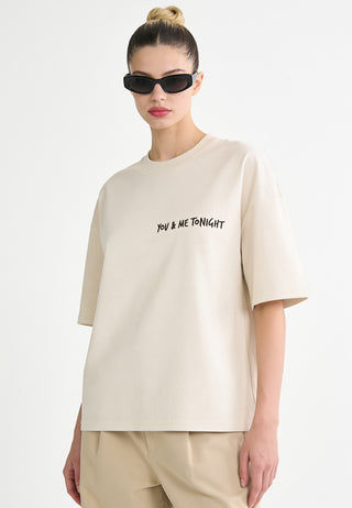 T-shirt Boxy Brodé "You & Me Tonight"