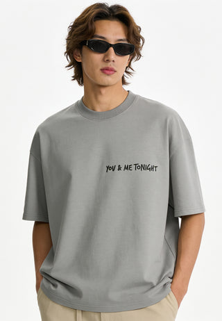 T-shirt Boxy Brodé "You & Me Tonight"