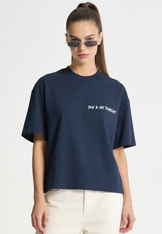 T-shirt Boxy Brodé "You & Me Tonight"