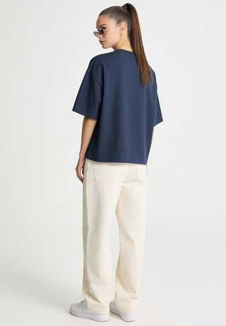 T-shirt Boxy Brodé "You & Me Tonight"