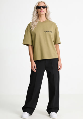 T-shirt Boxy Brodé "You & Me Tonight"