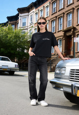 T-shirt Boxy Brodé "You & Me Tonight"