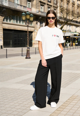 T-shirt Boxy Brodé "I Love You"