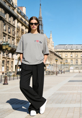 T-shirt Boxy Brodé "I Love You"