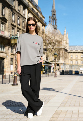 T-shirt Boxy Brodé "I Love You"