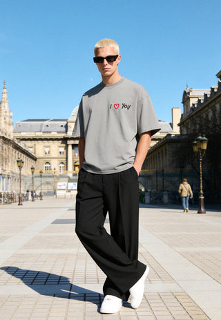 T-shirt Boxy Brodé "I Love You"