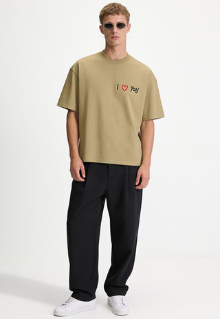 T-shirt Boxy Brodé "I Love You"