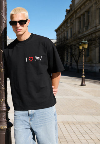 T-shirt Boxy Brodé "I Love You"