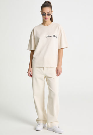 T-shirt Boxy "I Don't Care"