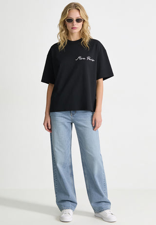T-shirt Boxy "I Don't Care"