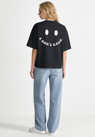 T-shirt Boxy "I Don't Care"