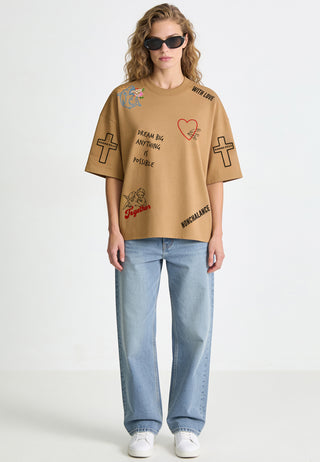 T-shirt Boxy "Tattoo Be Kind"