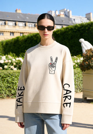 Sweatshirt Boxy "Take Care"