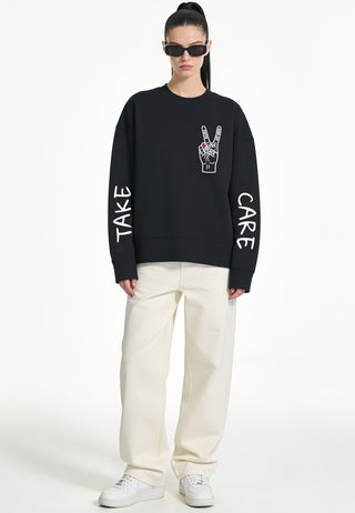 Sweatshirt Boxy "Take Care"