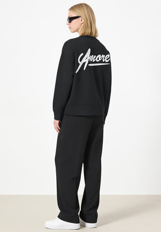 Sweatshirt Boxy Brodé "Amore"