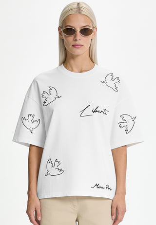 T-shirt Boxy Brodé "Liberté"