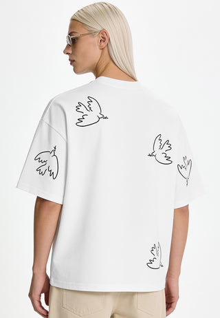 T-shirt Boxy Brodé "Liberté"