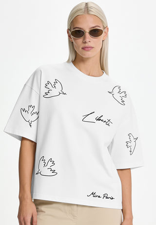 T-shirt Boxy Brodé "Liberté"