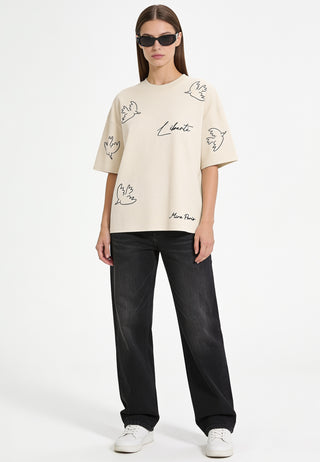 T-shirt Boxy Brodé "Liberté"