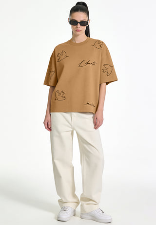 T-shirt Boxy Brodé "Liberté"