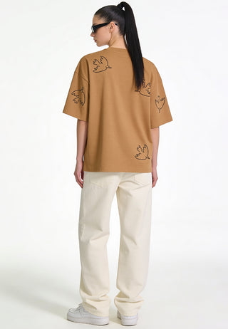 T-shirt Boxy Brodé "Liberté"