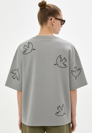 T-shirt Boxy Brodé "Liberté"