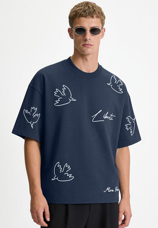 T-shirt Boxy Brodé "Liberté"