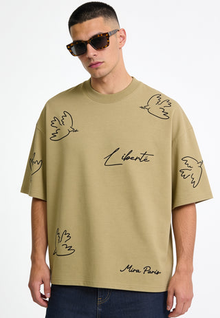T-shirt Boxy Brodé "Liberté"