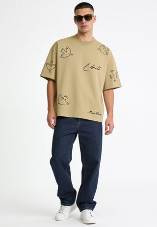 T-shirt Boxy Brodé "Liberté"