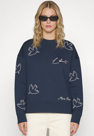 Sweatshirt Boxy Brodé "Liberté"