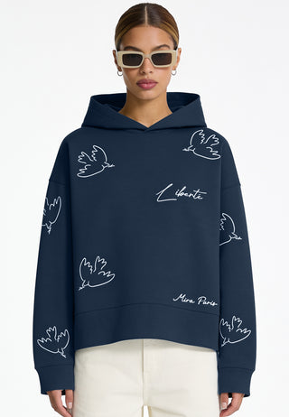 Hoodie Boxy Brodé "Liberté"