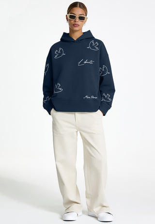Hoodie Boxy Brodé "Liberté"