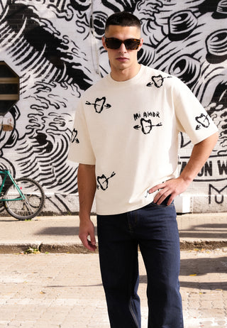 T-shirt Boxy Brodé "Mi Amor"
