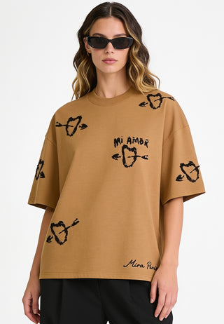 T-shirt Boxy Brodé "Mi Amor"