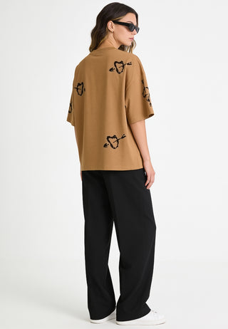 T-shirt Boxy Brodé "Mi Amor"
