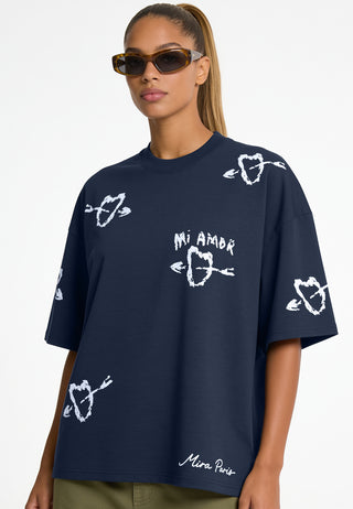 T-shirt Boxy Brodé "Mi Amor"
